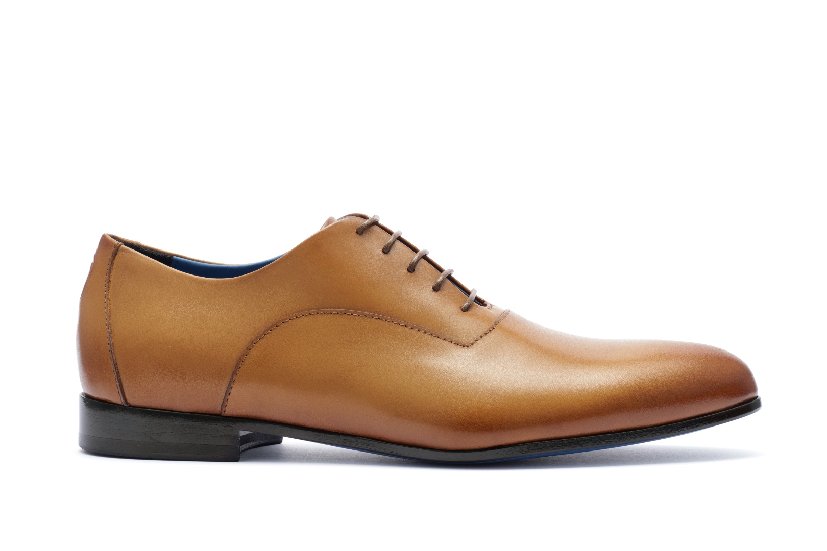 The Daniele — vamp-seam Oxford in light brown top grain Italian leather, handmade in Marche Italy by Nunzio Orsini