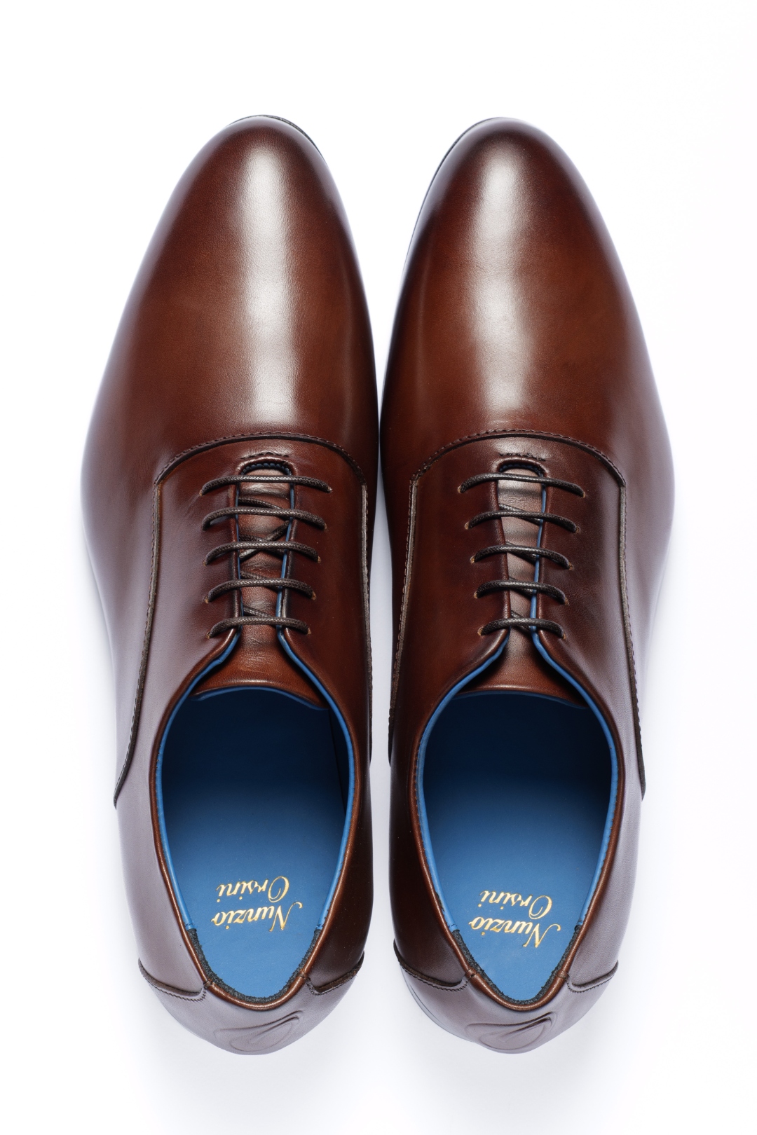 The Daniele by Nunzio Orsini — top-down view, vamp-seam Oxford in top grain Italian leather