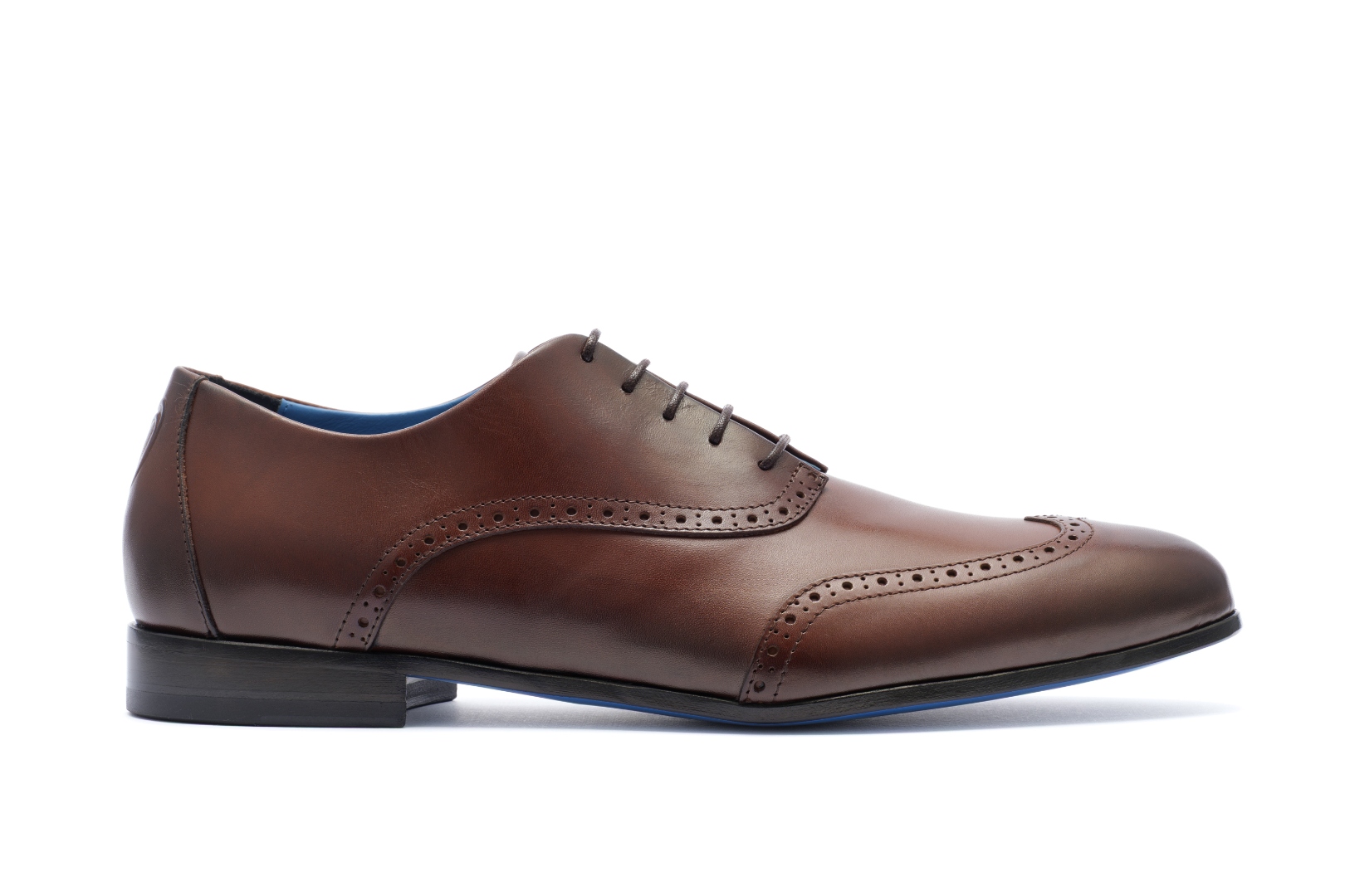 The Giuseppe — wingtip brogue Oxford in dark brown top grain Italian leather, handmade in Marche Italy by Nunzio Orsini