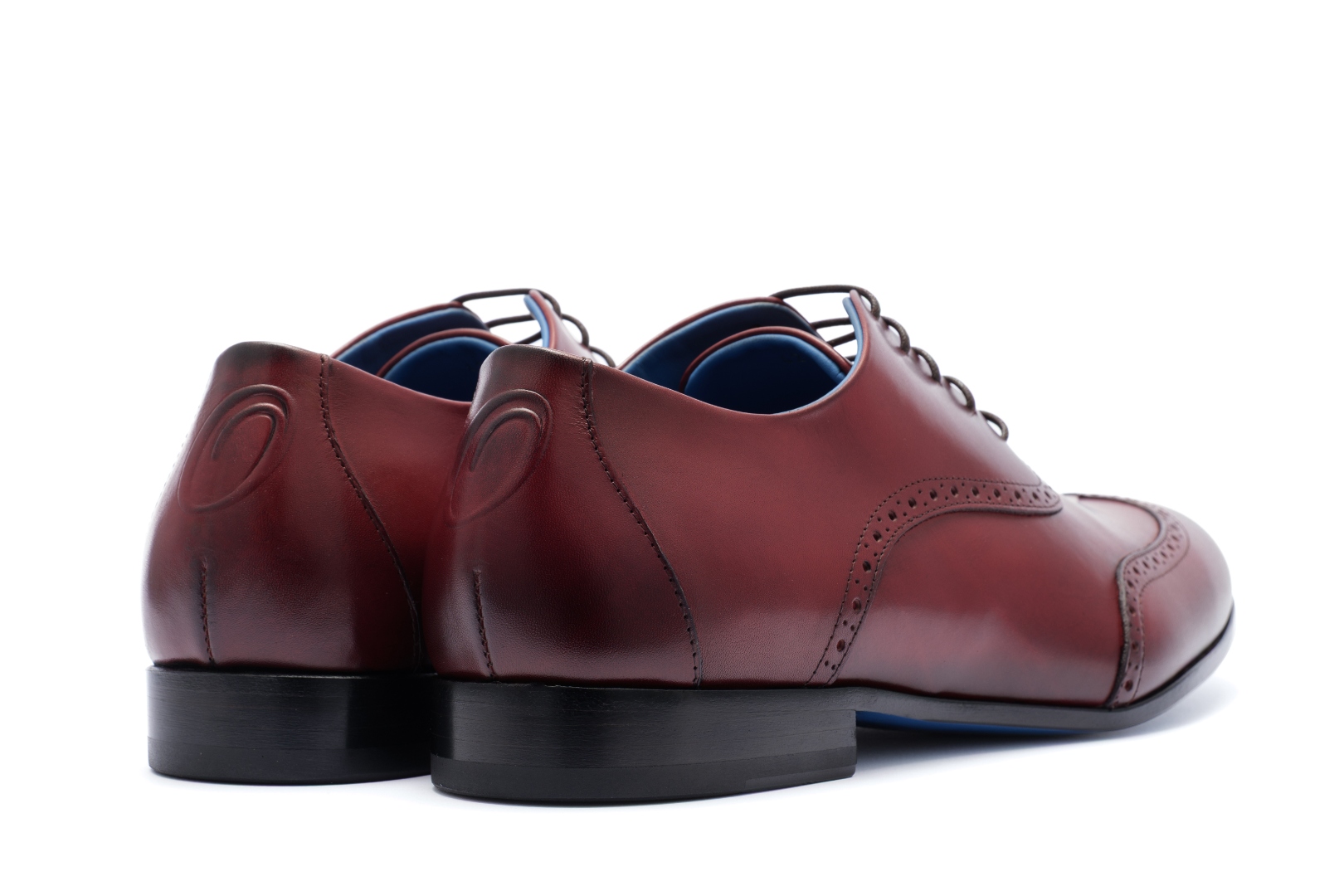 The Giuseppe by Nunzio Orsini — heel view, wingtip brogue Oxford in top grain Italian leather, Marche Italy